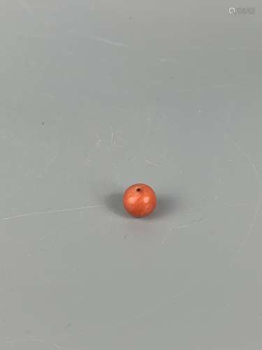 CHINESE ROUND CORAL BEAD ,D 1.5CM ,WEIGHT 2.9G