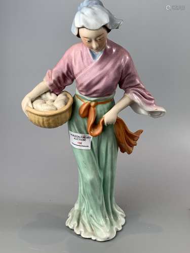 CHINESE FAMILLE ROSE PRORCELAIN FIGURES,H 32CM