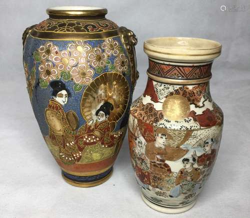 TWO JAPANESE PORCELAIN VASE,H 18.5CM , 22CM