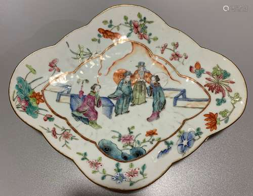 CHINESE FAMILLE ROSE PLATE,28CM X 23CM,CHINESE FAMILLE ROSE ...