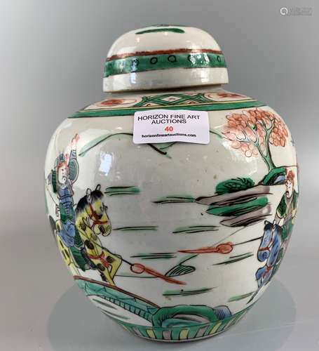 LARGE CHINESE FAMILLE ROSE PORCELAIN GINGER JAR ,HAND PAINTE...