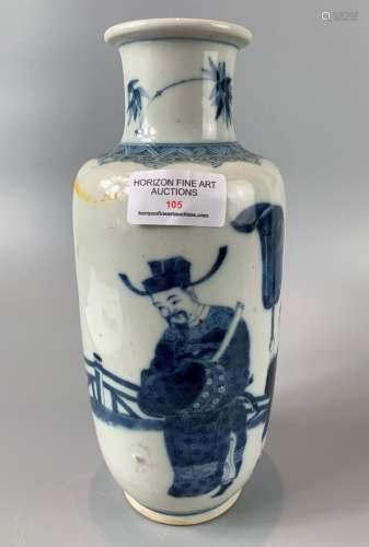 CHINESE BLUE AND WHITE PORCELAIN HAND PAINTED FIGURES VASE ,...