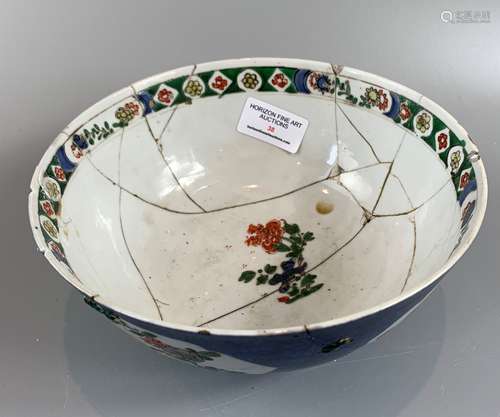 CHINESE FAMILLE VERTE PORCELAIN BOWL ,KANGXI PERIOD  ,D19 H ...