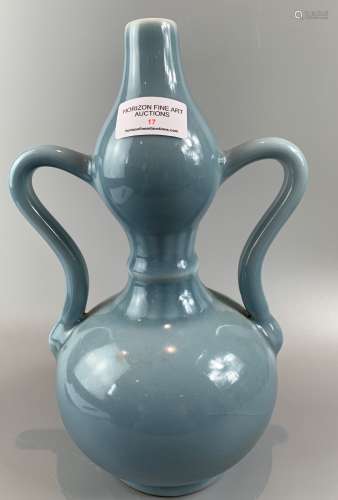 CHINESE TWIN HANDLE DOUBLE GOURD VASE,H 28CM