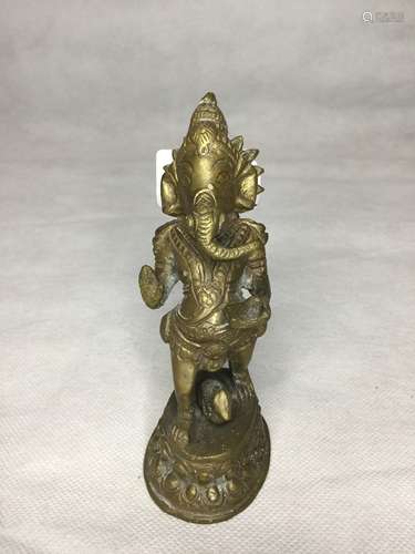 A BRONZE INDIAN GANESHA FIGURES ,H13.5CM