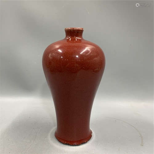 CHINESE SANG DE BOEUF MEI PING VASE ,H16.5CM