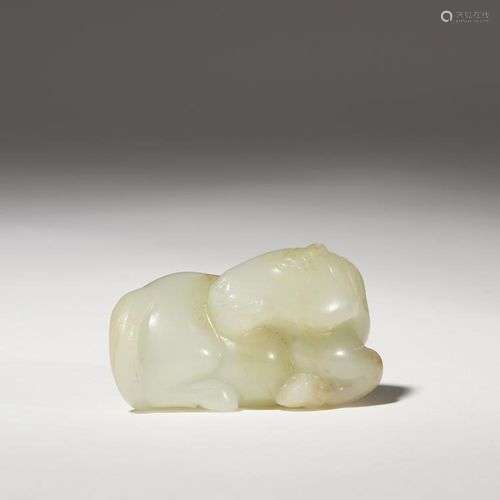 Sculpture d'un cheval en JADE CELADON CHINOISE DYNASTIE QING...