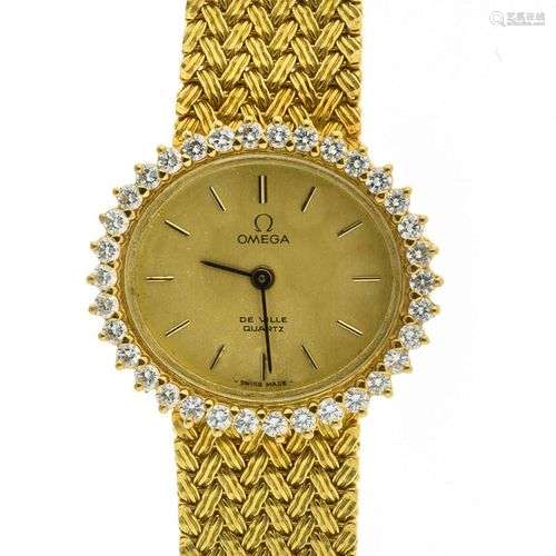 OMEGA. “De Ville” - Montre bracelet de dame en or. Cadran ov...