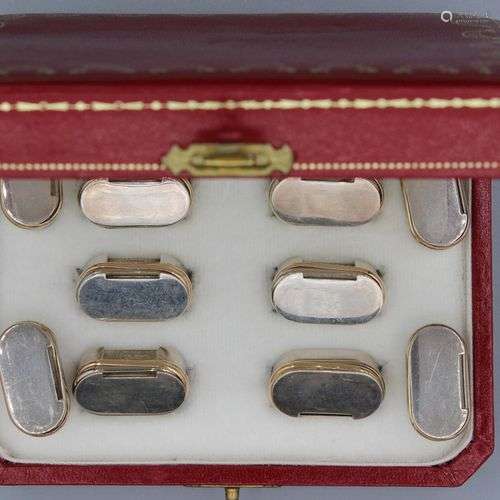 CARTIER. Trinity. Ensemble de 10 porte-noms en or/argent. Po...