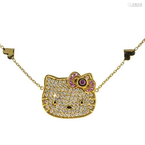 Victoria CASAL. Collier en or avec pendentif “Hello Kitty” p...