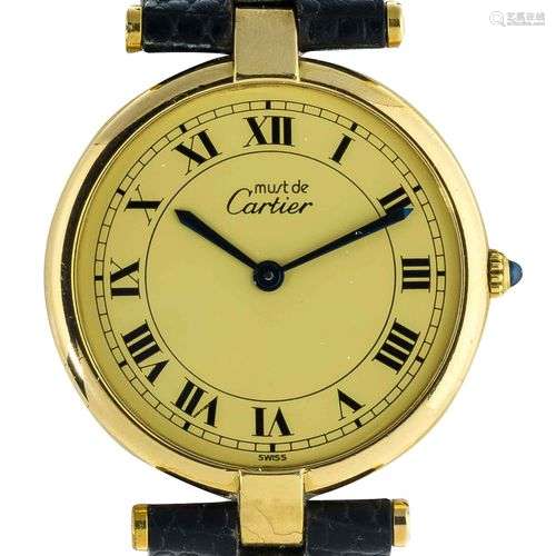 CARTIER Must de. Montre-bracelet “Vendôme” en vermeil. Boîti...