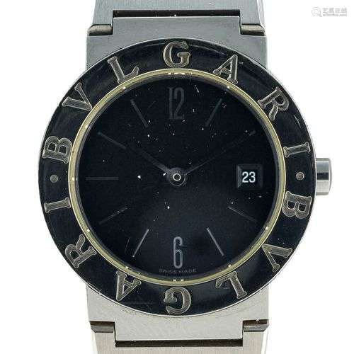 BULGARI. Bracelet montre en acier “Bulgari Bulgari” Boitier ...