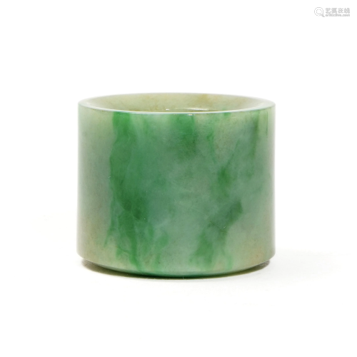 A LARGE JADE RING