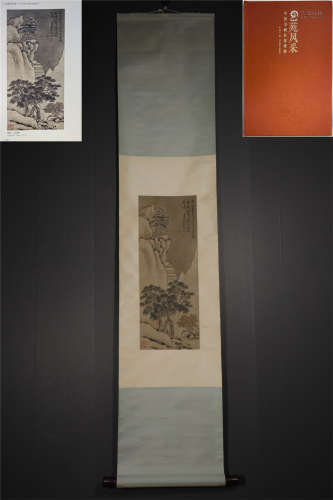 A CHINESE LANDSCAPE HANGING SCROLL PAINTING
