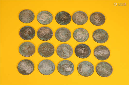 A SET OF 20 SILVER COINS