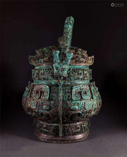 A WESTERN ZHOU STYLE BRONZE YOU LIDDED CONTAINER