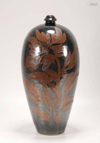 A SONG STYLE PLUM VASE WITH FLORAL PATTERN