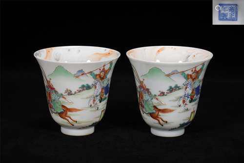 A QING STYLE BELL SHAPED PORCELAIN CUPS