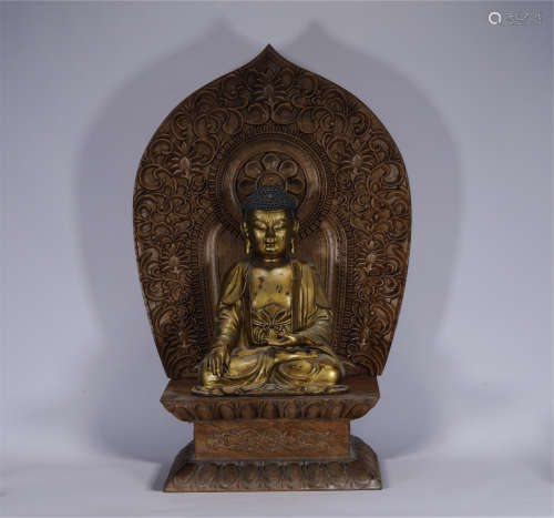 Ming style bronze gilt seated buddha