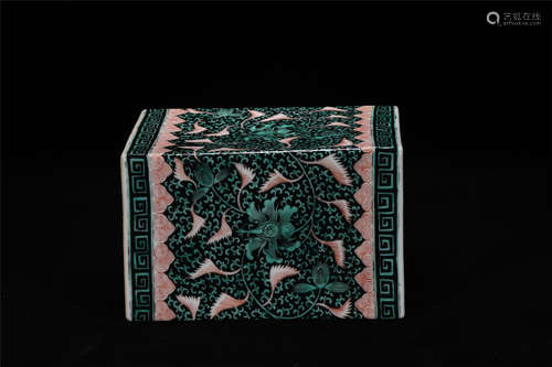 Middle of Qing style famille rose porcelain pillow