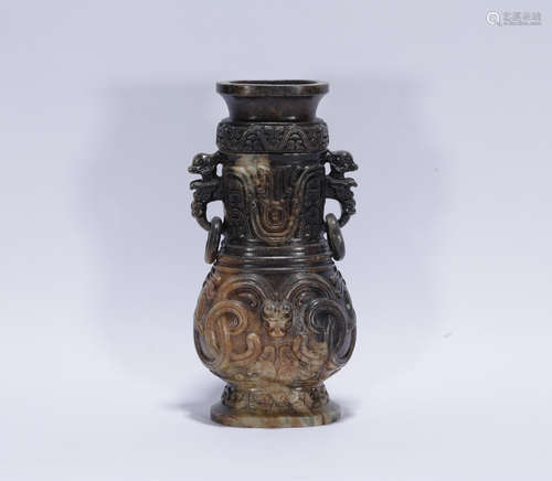 Han style jade carved bottle