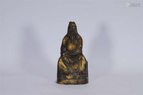 Qing style gilt bronze statue of seated buddha