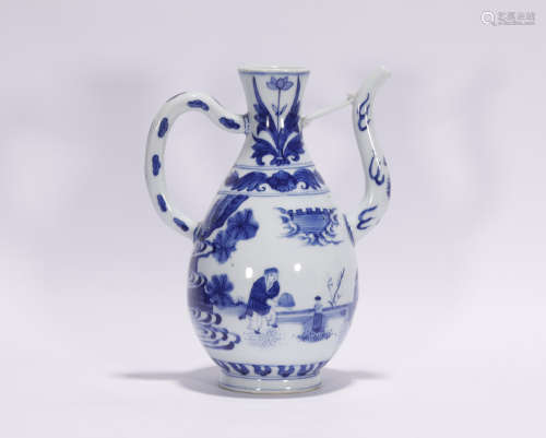 Ming Chongzheng style blue and white porcelain jug