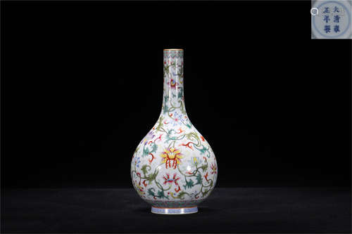 Qing Yongzheng style famille rose porcelain vase 'tianqiupin...