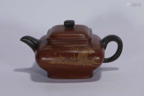 Qing style Zisha clay teapot