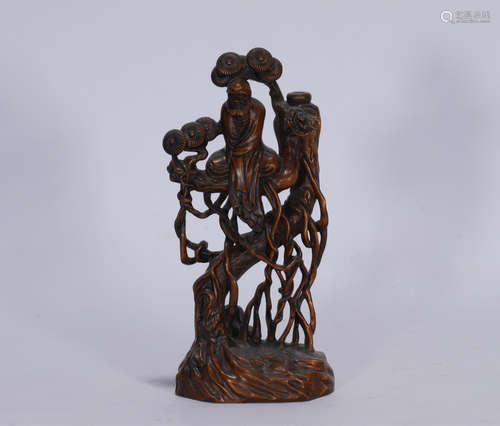 Qing style boxwood carved luohan buddha