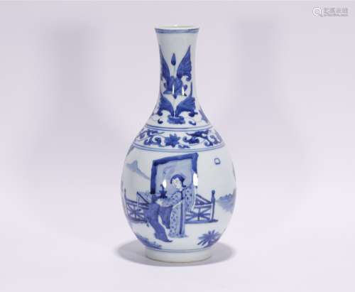 Ming Chongzheng style blue and white porcelain vase