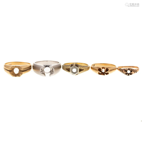 An Assortment of 14K Gold Semi-Mounts