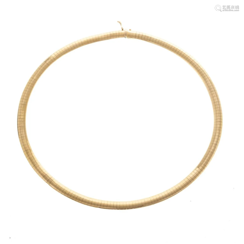 A 14K Gold Italian Omega Necklace