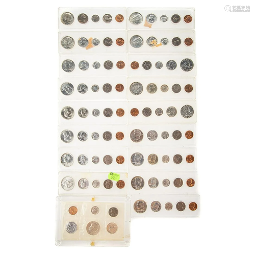 18 BU Silver Coin Sets in Whitman Plastic