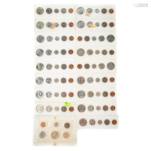 18 BU Silver Coin Sets in Whitman Plastic