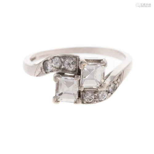 A 1.50 ctw Asscher Cut Diamond Bypass Ring in Platinum