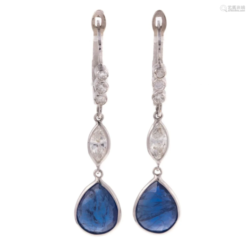 14K AGL Cert. Burmese Sapphire & Diamond Earrings