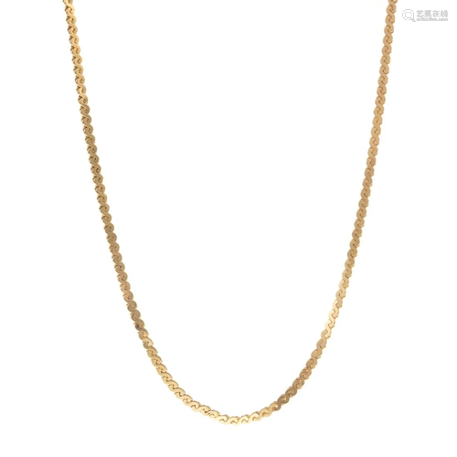 A 30 Inch Serpentine Chain Necklace in 14K