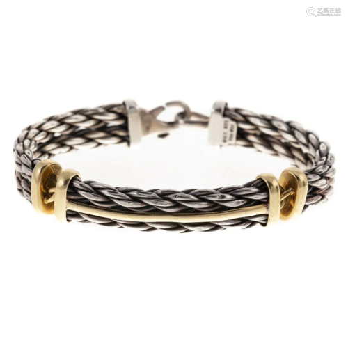 A David Yurman Two Toned Cable 