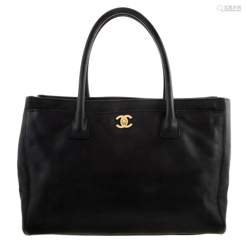 A Chanel Medium Executive Cerf Tote with Strap