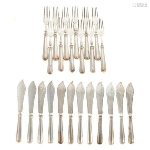 24-Piece German Silver Fish Service