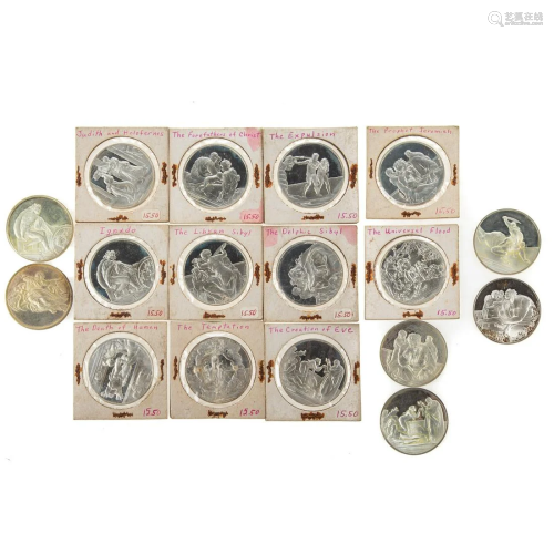 17 Sterling Coins from Genius of Michelangelo