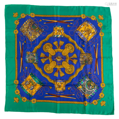 A Hermes “Les Tambours” Scarf 90