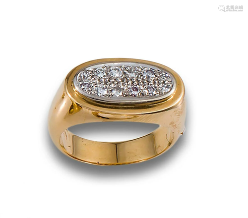 GOLD SIGNET RING DIAMONDS 66394