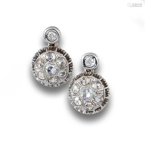 GOLD DIAMONDS ROSETAS EARRINGS 2.20CTS 70479