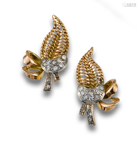 CHEVALIER GOLD PLATINUM DIAMOND EARRINGS