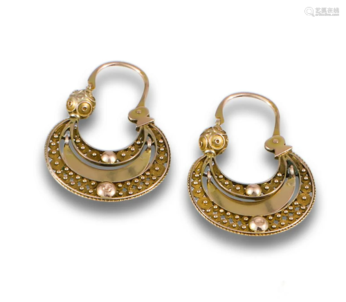 GOLD CHARROS HALF MOON EARRINGS