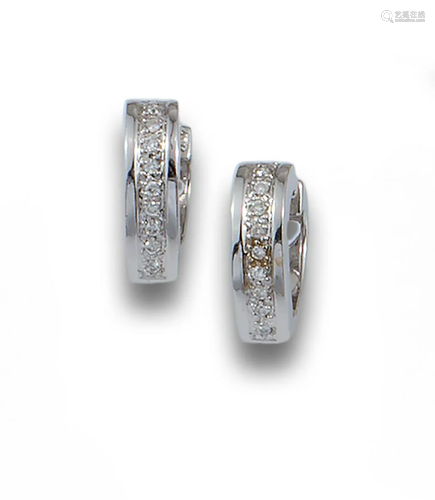 WHITE GOLD CREOLES WITH DIAMONDS