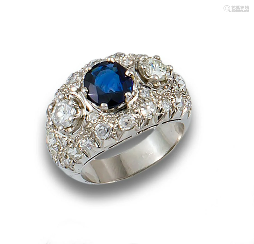 GOLD SAPPHIRE DIAMOND RING