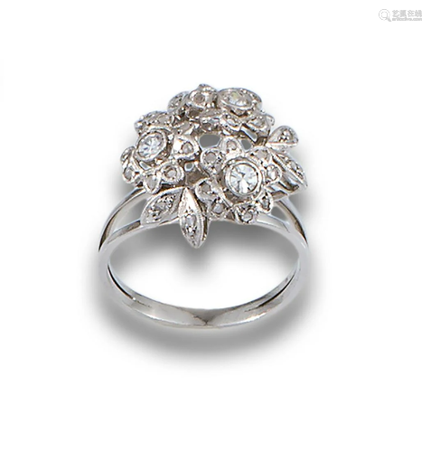 RING FLOWERS GOLD DIAMONDS 58144